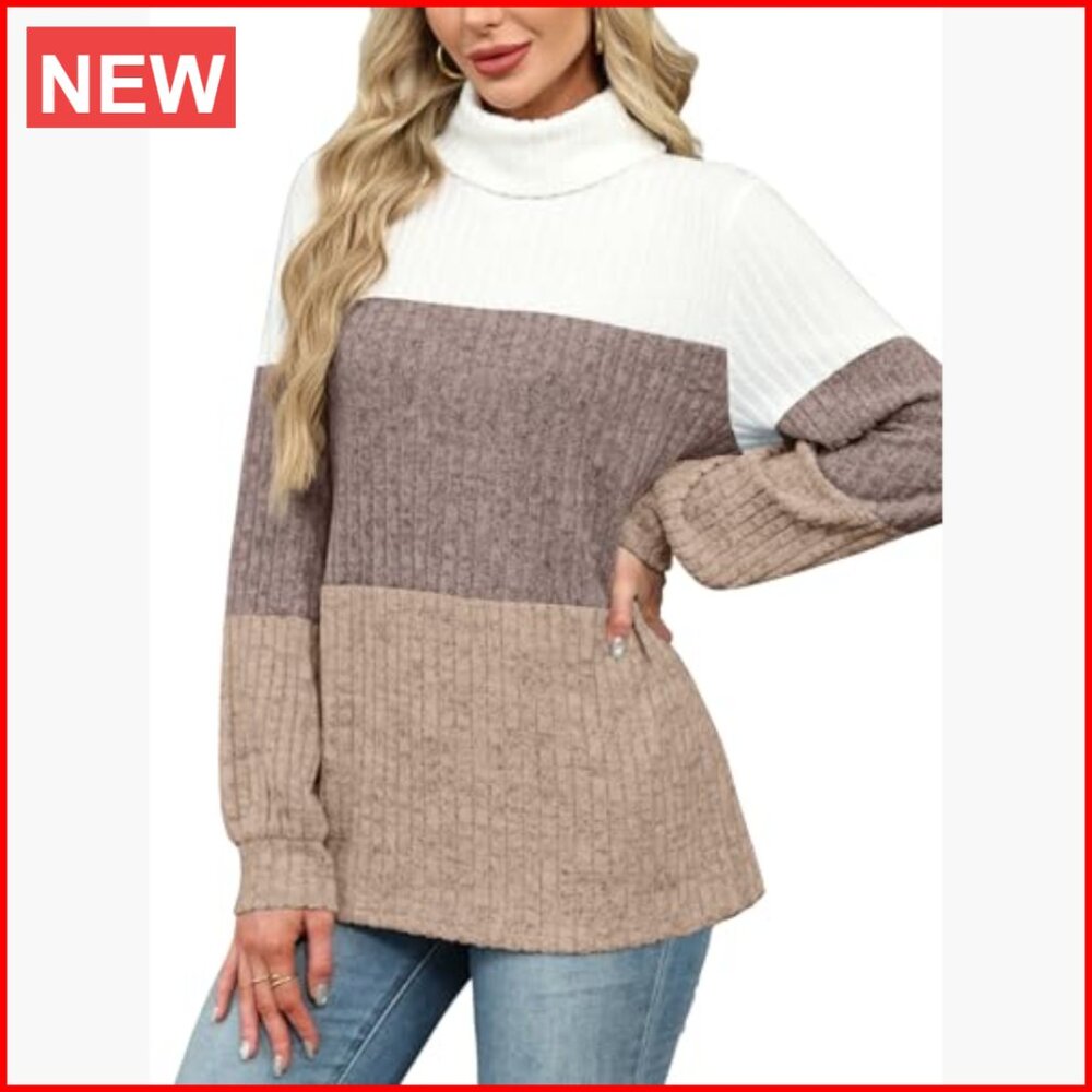 Polyester Blend Turtleneck Sweater Pullover Overs… - image 4